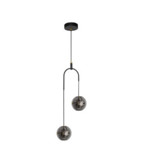 Las Globe Pendant Ceiling Light Sandy Black Gold Grey LED 20W 1000lm 3000K-1