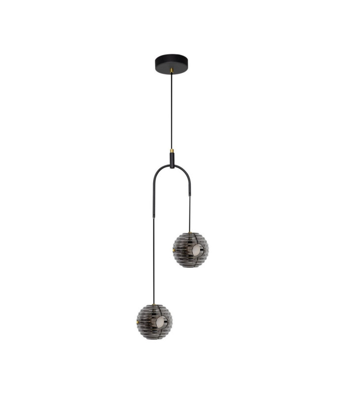 Las Globe Pendant Ceiling Light Sandy Black Gold Grey LED 20W 1000lm 3000K-1
