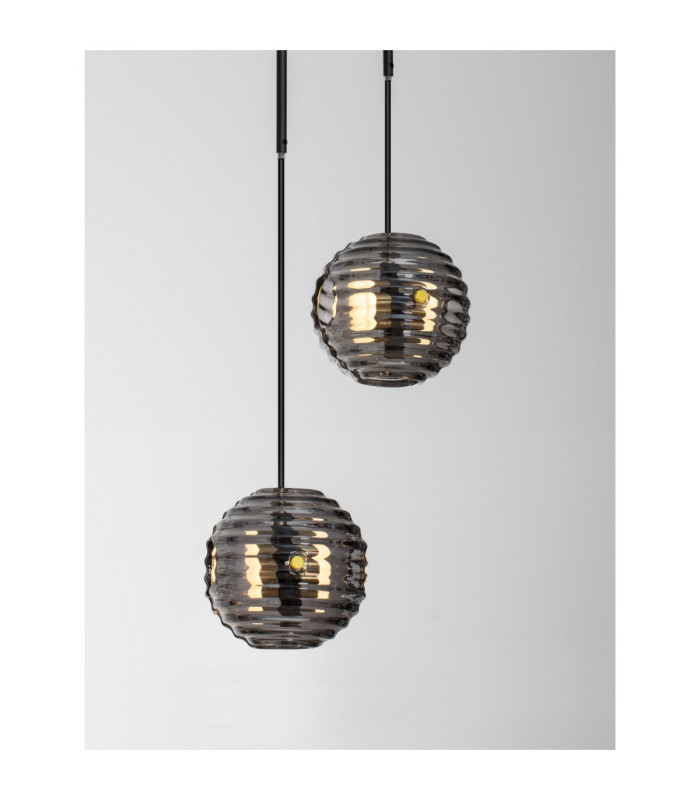 Las Globe Pendant Ceiling Light Sandy Black Gold Grey LED 20W 1000lm 3000K-5
