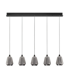 Alish Bar Pendant Ceiling Light Matt Black Smokey Triac Dimmable LED 37W 1444lm 3000K-1