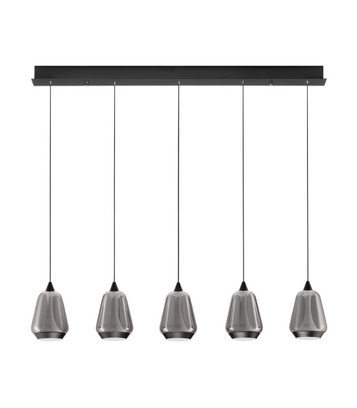Alish Bar Pendant Ceiling Light Matt Black Smokey Triac Dimmable LED 37W 1444lm 3000K-1