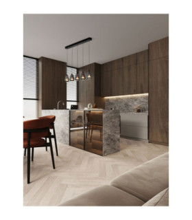 Alish Bar Pendant Ceiling Light Matt Black Smokey Triac Dimmable LED 37W 1444lm 3000K-2