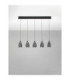 Alish Bar Pendant Ceiling Light Matt Black Smokey Triac Dimmable LED 37W 1444lm 3000K-3