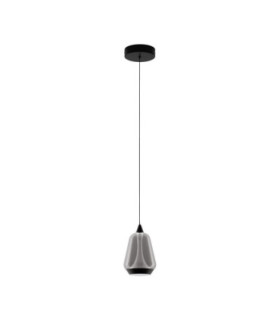 Alish Slim Pendant Ceiling Light Matt Black Smokey LED 8W 330lm 3000K-1