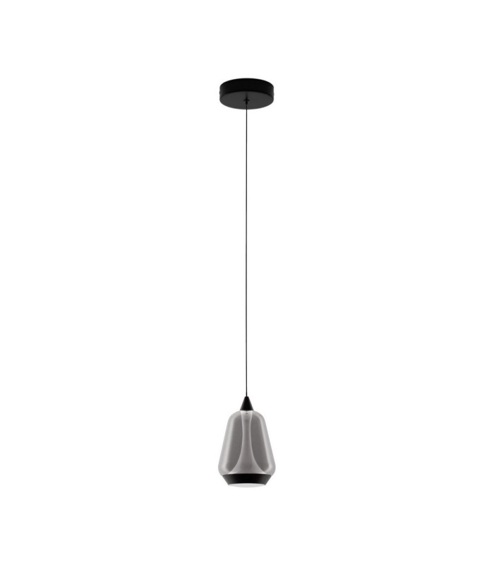 Alish Slim Pendant Ceiling Light Matt Black Smokey LED 8W 330lm 3000K-1