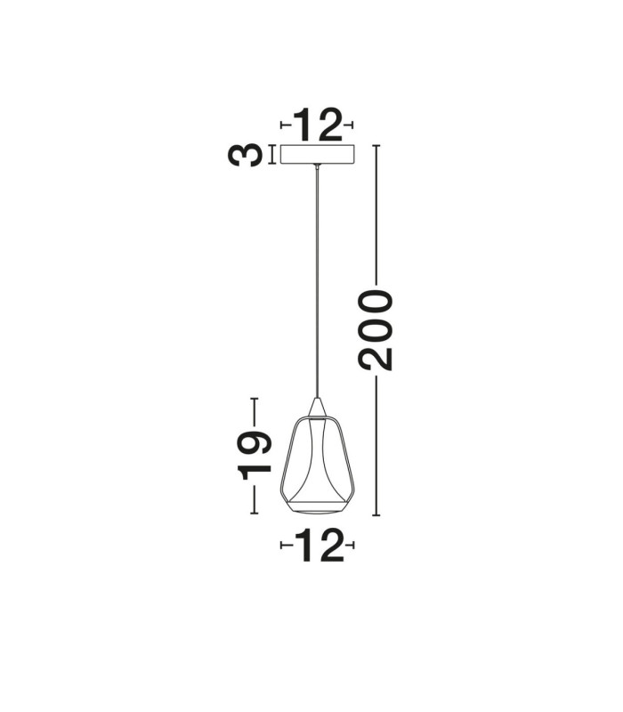 Alish Slim Pendant Ceiling Light Matt Black Smokey LED 8W 330lm 3000K-6