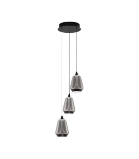Alish Cluster Pendant Ceiling Light Matt Black Smokey Triac Dimmable LED 24W 990lm 3000K-1