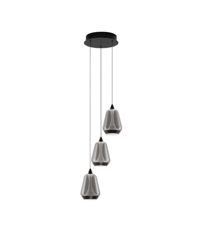 Alish Cluster Pendant Ceiling Light Matt Black Smokey Triac Dimmable LED 24W 990lm 3000K-1