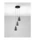 Alish Cluster Pendant Ceiling Light Matt Black Smokey Triac Dimmable LED 24W 990lm 3000K-3