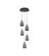 Alish Cluster Pendant Ceiling Light Matt Black Smokey Triac Dimmable LED 40W 1650lm 3000K-1