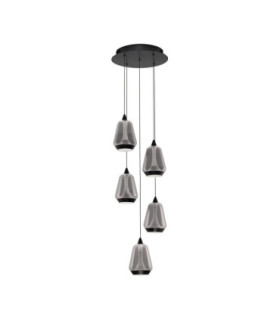 Alish Cluster Pendant Ceiling Light Matt Black Smokey Triac Dimmable LED 40W 1650lm 3000K-1