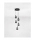Alish Cluster Pendant Ceiling Light Matt Black Smokey Triac Dimmable LED 40W 1650lm 3000K-3