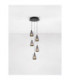 Alish Cluster Pendant Ceiling Light Matt Black Smokey Triac Dimmable LED 40W 1650lm 3000K-4