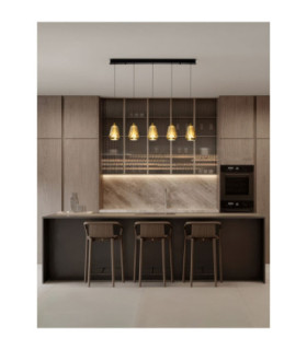 Alish Bar Pendant Ceiling Light Brass Gold Matt Black Champagne Triac Dimmable LED 37W 2112lm 3000K-2