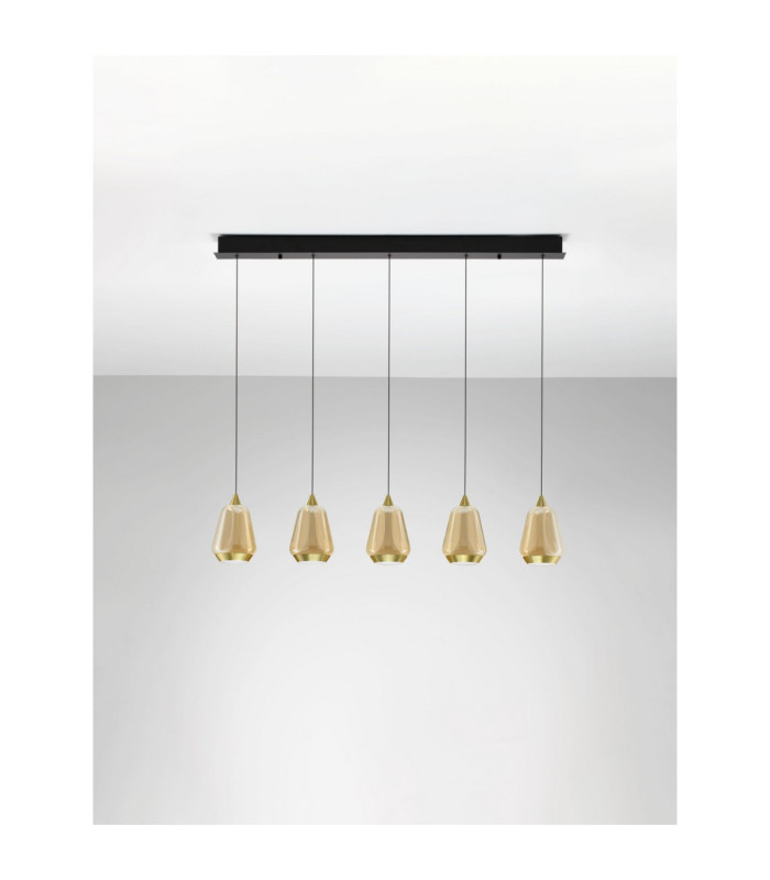 Alish Bar Pendant Ceiling Light Brass Gold Matt Black Champagne Triac Dimmable LED 37W 2112lm 3000K-3