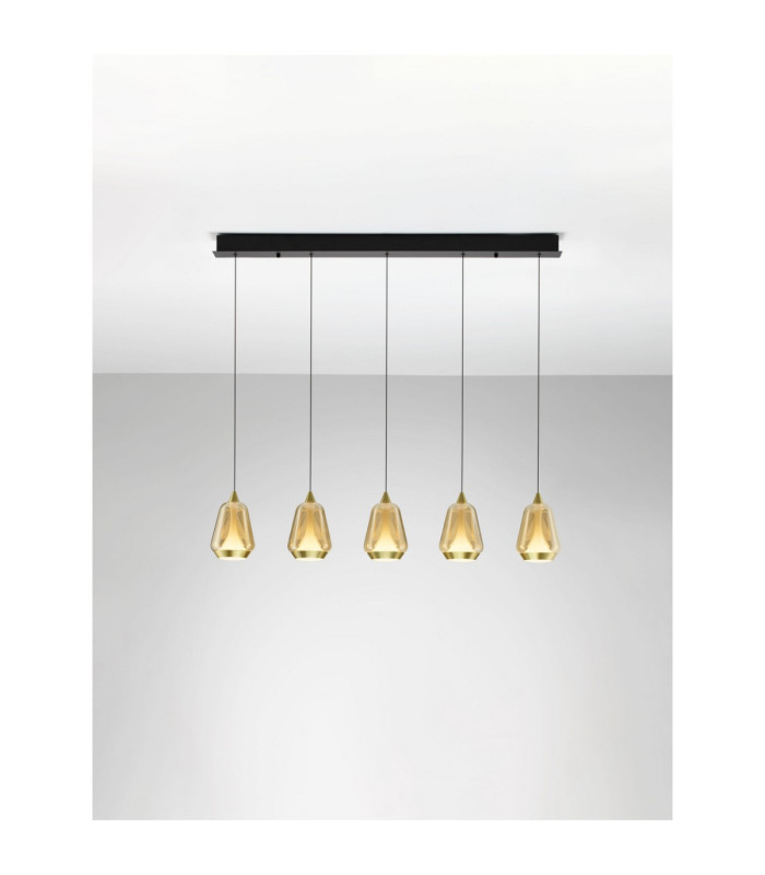 Alish Bar Pendant Ceiling Light Brass Gold Matt Black Champagne Triac Dimmable LED 37W 2112lm 3000K-4