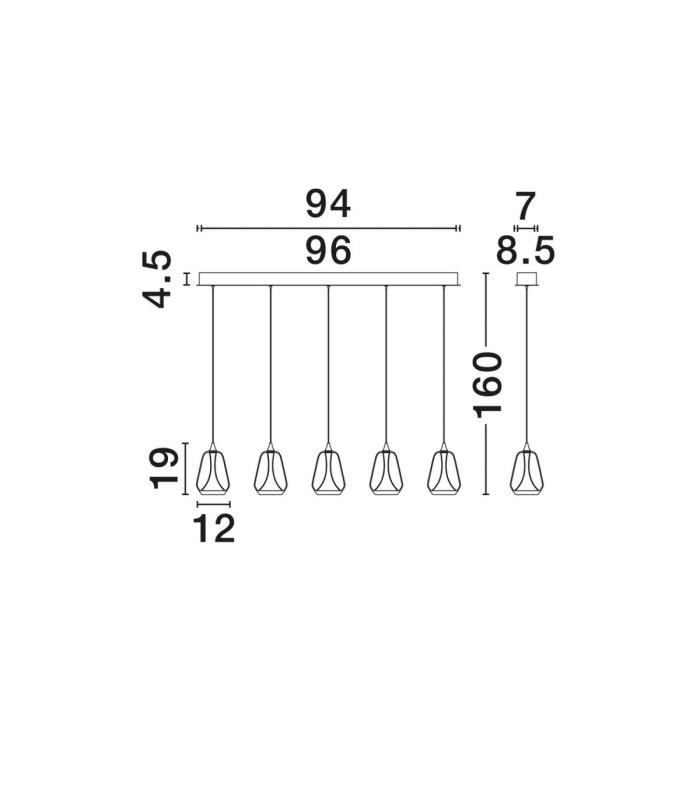 Alish Bar Pendant Ceiling Light Brass Gold Matt Black Champagne Triac Dimmable LED 37W 2112lm 3000K-6