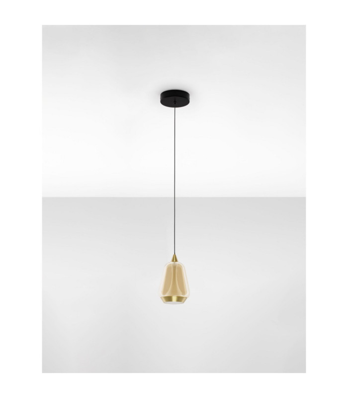 Alish Slim Pendant Ceiling Light Brass Gold Matt Black Champagne LED 8W 433lm 3000K-3