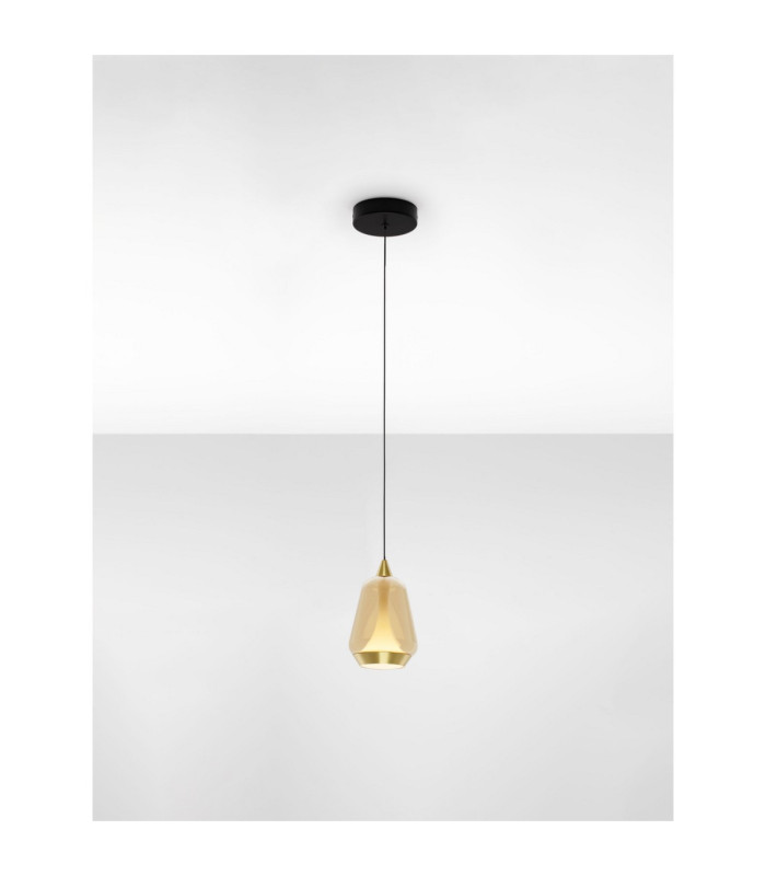 Alish Slim Pendant Ceiling Light Brass Gold Matt Black Champagne LED 8W 433lm 3000K-4