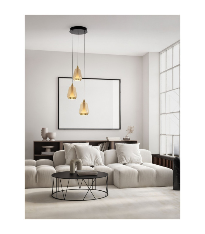 Alish Cluster Pendant Ceiling Light Brass Gold Matt Black Champagne Triac Dimmable LED 24W 1299lm 3000K-2