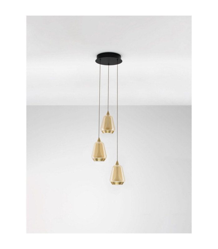 Alish Cluster Pendant Ceiling Light Brass Gold Matt Black Champagne Triac Dimmable LED 24W 1299lm 3000K-3