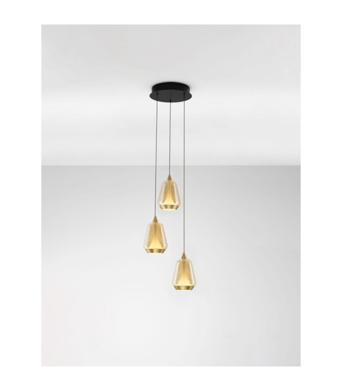 Alish Cluster Pendant Ceiling Light Brass Gold Matt Black Champagne Triac Dimmable LED 24W 1299lm 3000K-4
