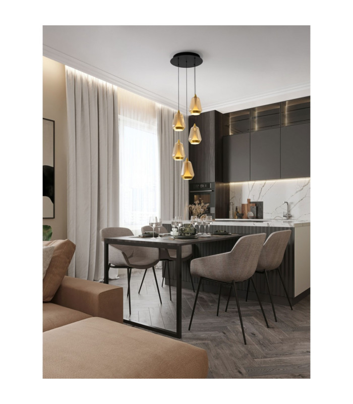 Alish Cluster Pendant Ceiling Light Brass Gold Matt Black Champagne Triac Dimmable LED 40W 2165lm 3000K-2
