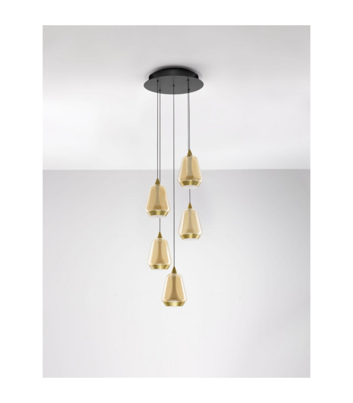 Alish Cluster Pendant Ceiling Light Brass Gold Matt Black Champagne Triac Dimmable LED 40W 2165lm 3000K-3