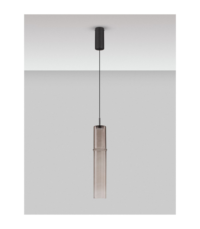 Sano Slim Pendant Ceiling Light Matt Black Moca Brown LED 3W 180lm 3000K-3