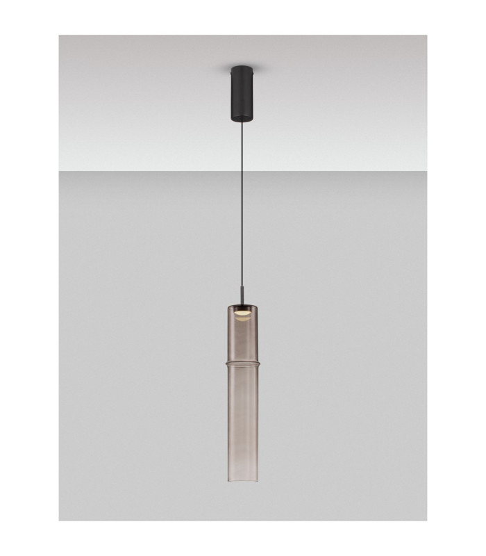 Sano Slim Pendant Ceiling Light Matt Black Moca Brown LED 3W 180lm 3000K-4