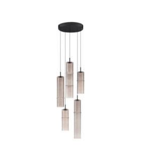 Sano Cluster Pendant Ceiling Light Matt Black Moca Brown Triac Dimmable LED 15W 900lm 3000K-1