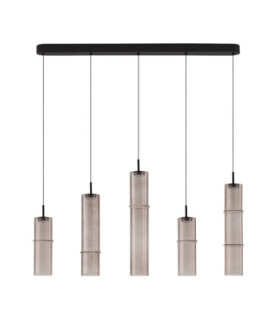 Sano Bar Pendant Ceiling Light Matt Black Moca Brown Triac Dimmable LED 18W 1080lm 3000K-1