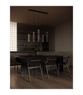Sano Bar Pendant Ceiling Light Matt Black Moca Brown Triac Dimmable LED 18W 1080lm 3000K-2