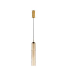Sano Slim Pendant Ceiling Light Glossy Brushed Gold Cognac LED 3W 180lm 3000K-1