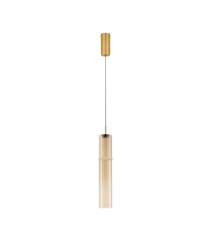 Sano Slim Pendant Ceiling Light Glossy Brushed Gold Cognac LED 3W 180lm 3000K-1