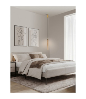 Sano Slim Pendant Ceiling Light Glossy Brushed Gold Cognac LED 3W 180lm 3000K-2