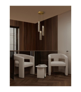 Sano Cluster Pendant Ceiling Light Glossy Brushed Gold Cognac LED 9W 540lm 3000K-2
