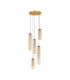 Sano Cluster Pendant Ceiling Light Glossy Brushed Gold Cognac Triac Dimmable LED 15W 900lm 3000K-1