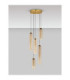 Sano Cluster Pendant Ceiling Light Glossy Brushed Gold Cognac Triac Dimmable LED 15W 900lm 3000K-3