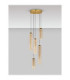 Sano Cluster Pendant Ceiling Light Glossy Brushed Gold Cognac Triac Dimmable LED 15W 900lm 3000K-4