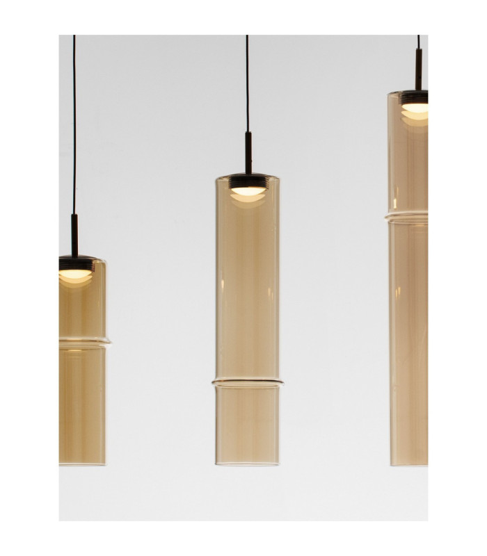 Sano Bar Pendant Ceiling Light Glossy Brushed Gold Cognac Triac Dimmable LED 18W 1080lm 3000K-5