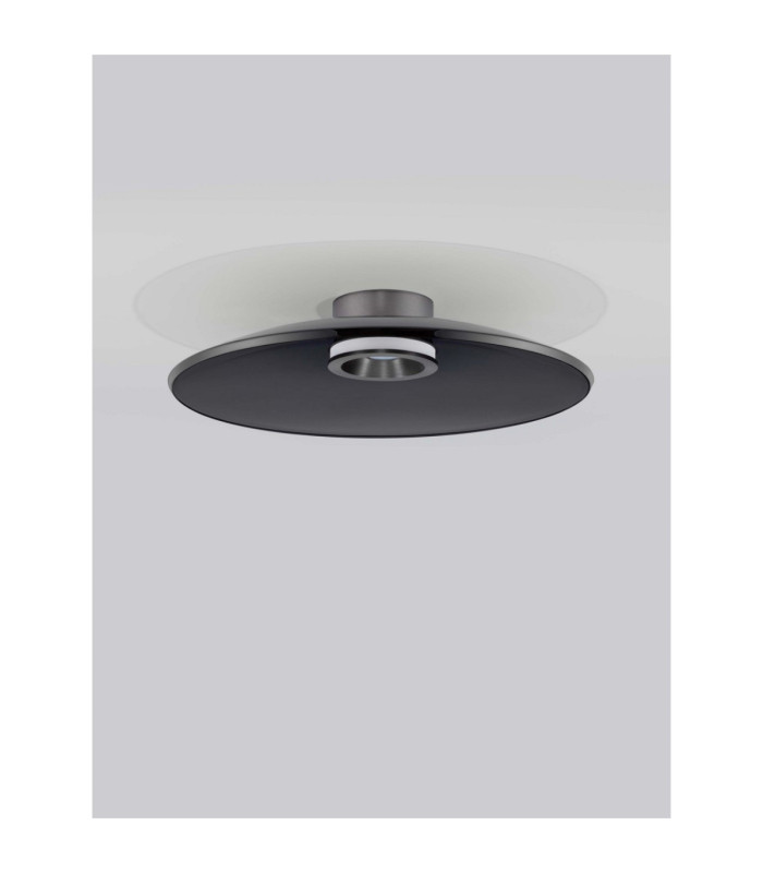 Esti Bowl Semi Flush Ceiling Light Smokey Foggy Nickel Triac Dimmable LED 33W 1721lm 3000K-3
