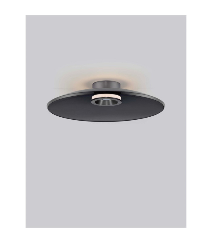 Esti Bowl Semi Flush Ceiling Light Smokey Foggy Nickel Triac Dimmable LED 33W 1721lm 3000K-4
