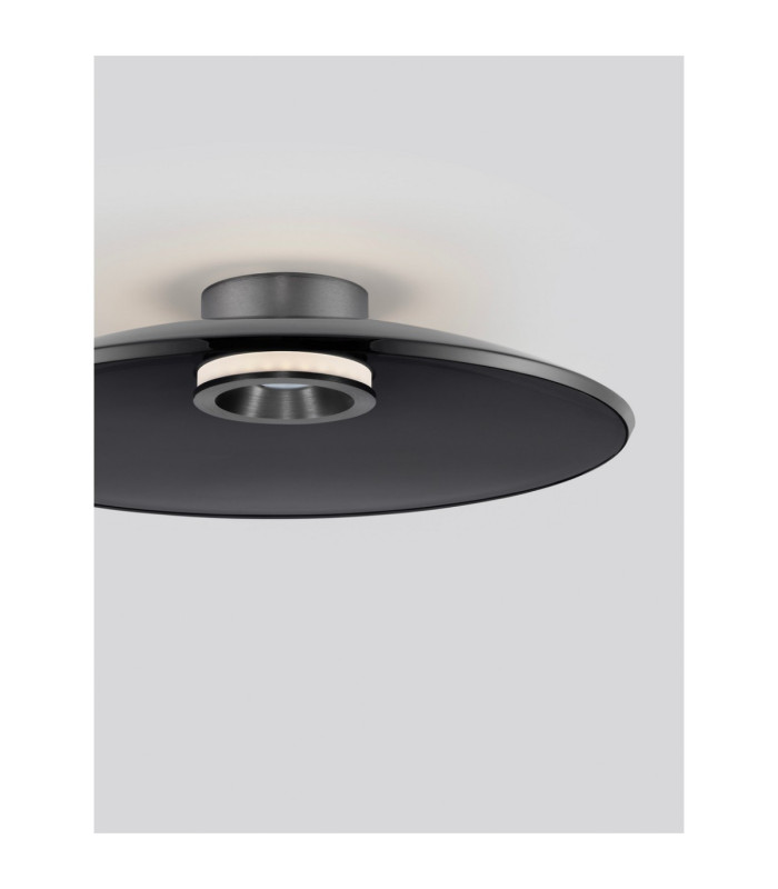 Esti Bowl Semi Flush Ceiling Light Smokey Foggy Nickel Triac Dimmable LED 33W 1721lm 3000K-5