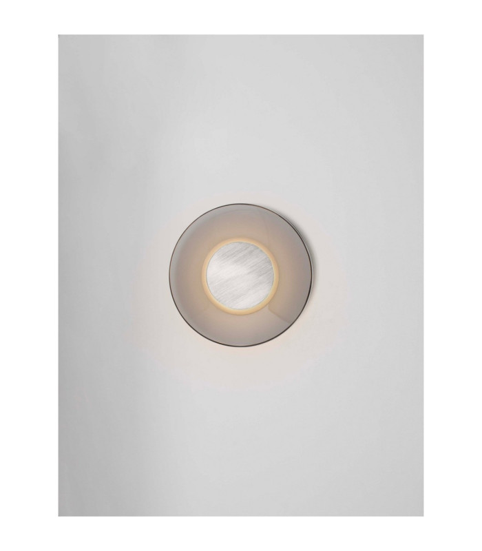 Esti Flush Wall Lamp Smokey Foggy Nickel LED 17W 248lm 3000K-4