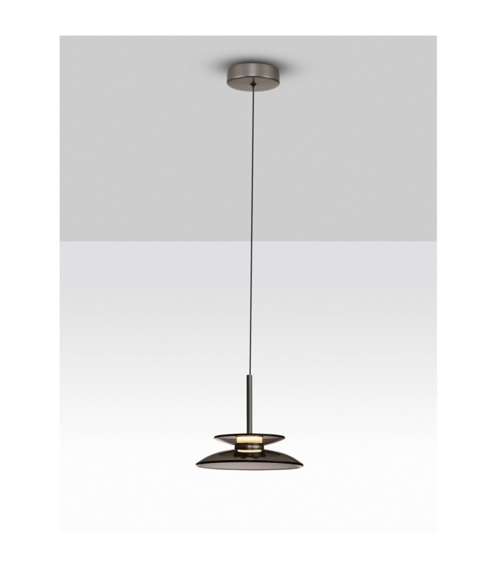 Esti Dome Pendant Ceiling Light Dark Brown Foggy Nickel Triac Dimmable LED 10W 543lm 3000K-4