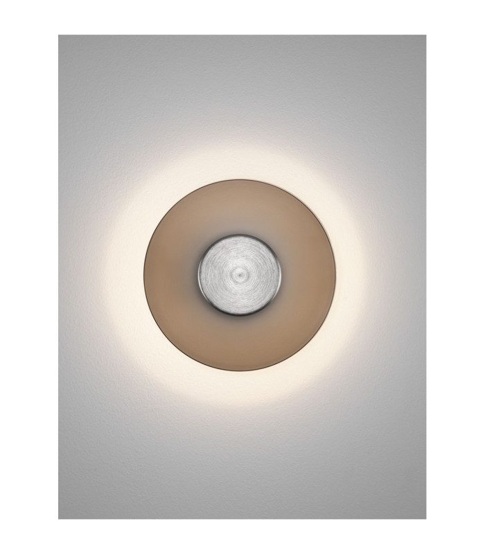 Esti Flush Wall Lamp Dark Brown Foggy Nickel Triac Dimmable LED 7W 180lm 3000K-6
