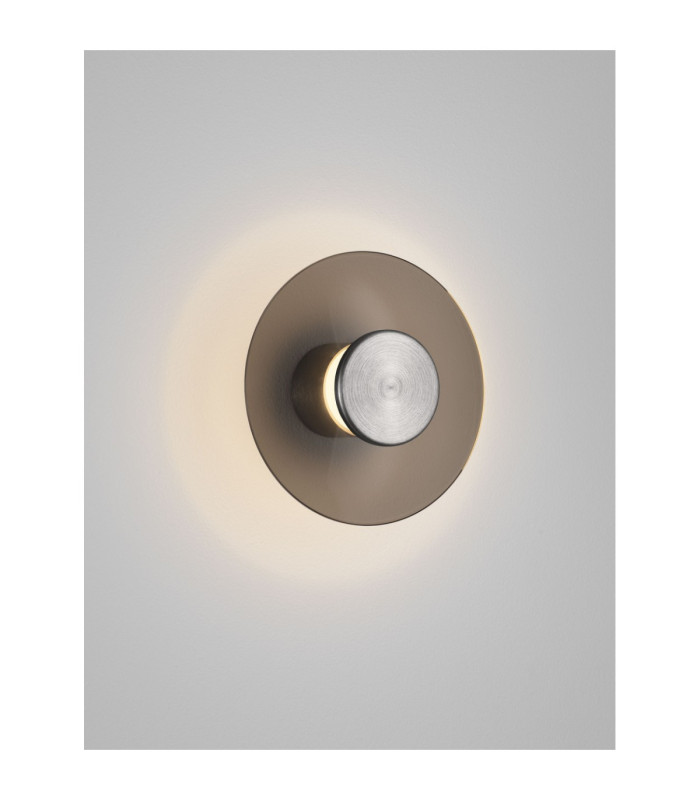 Esti Flush Wall Lamp Dark Brown Foggy Nickel Triac Dimmable LED 7W 180lm 3000K-7