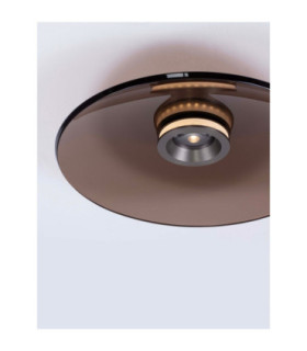 Esti Bowl Semi Flush Ceiling Light Dark Brown Foggy Nickel Triac Dimmable LED 33W 1721lm 3000K-2