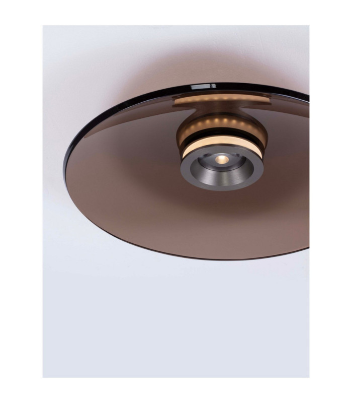 Esti Bowl Semi Flush Ceiling Light Dark Brown Foggy Nickel Triac Dimmable LED 33W 1721lm 3000K-2